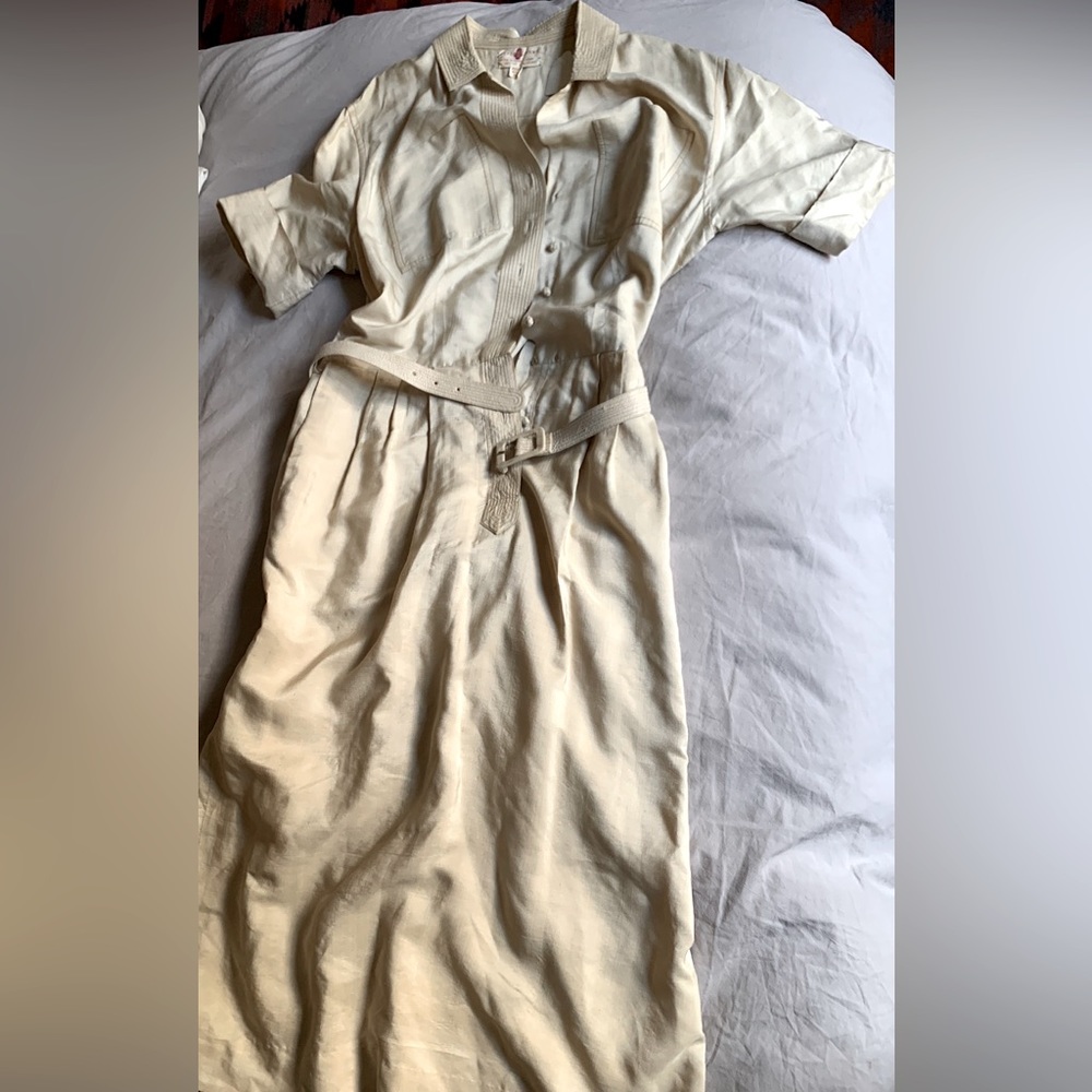 Vintage handmade silk button-up dress